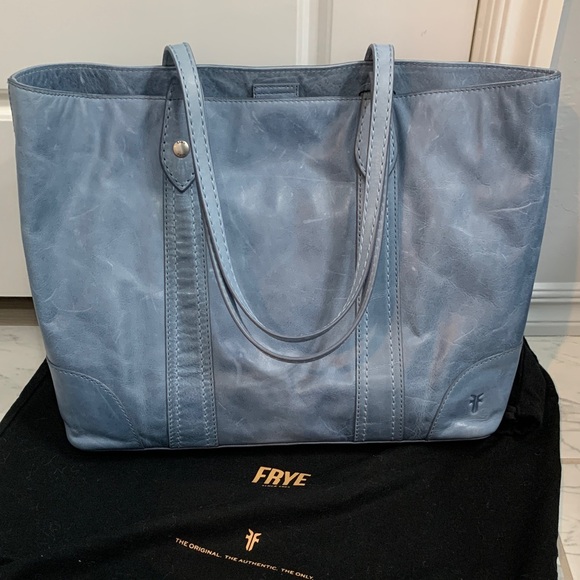 🍁🍂FRYE Melissa Washed Denim Shopper Tote - Picture 1 of 9